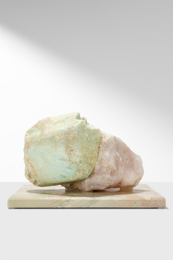 Natural Aquamarine & Pink Quartz Specimen